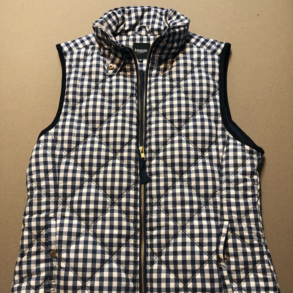 Kenzie Plaid Navy and White Checkered Vest